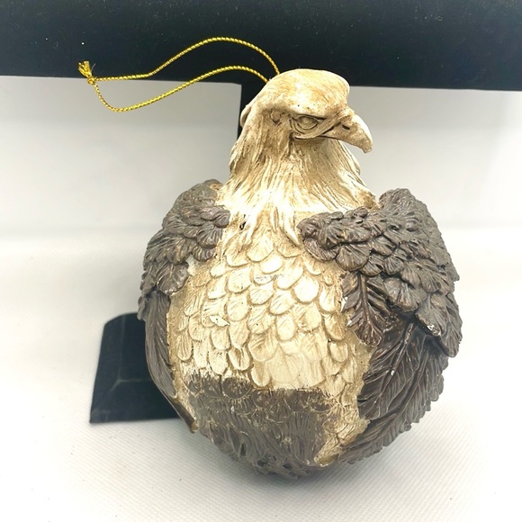 RARE Vintage Christmas Holiday Ornament Bald American EAGLE Large Orb Like Xmas - Picture 3 of 5